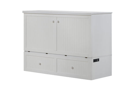 Mega Solutions Murphybedz Tuscany Murphy Cabinet Chest Bed with Charging Station 6 Inch, Queen (White) Mega Solutions