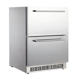 Garvee 24 inch Undercounter Refrigerator, 5.12 Cu.Ft Outdoor Fridge for Patio, Wine and Beverage Refrigerator, Drawer Refrigerator Under Counter Fridge Ideal for Home and Commercial (Silver) Garvee