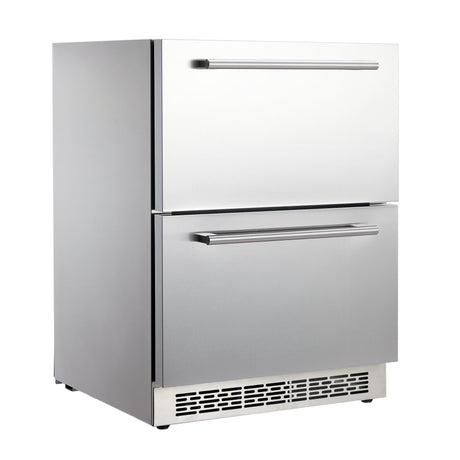 Garvee 24 inch Undercounter Refrigerator, 5.12 Cu.Ft Outdoor Fridge for Patio, Wine and Beverage Refrigerator, Drawer Refrigerator Under Counter Fridge Ideal for Home and Commercial (Silver) Garvee