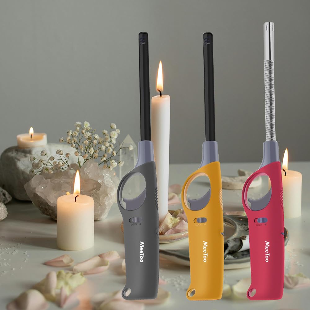 Multi-Purpose Lighters, 3 Pack Refillable Butane Lighters for Survival Camping Fishing (No Butane Fuel Inside) MEETOO