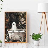 DYAIANGMU Halloween Paint by Numbers Kit for Adults Beginner,Ghost Flower Paint by Number Kits on Canvas for Adults Beginner,Digital Oil Painting Kits for Home Wall Decor 19.6X15.7 Inch (with Frame) DYAIANGMU