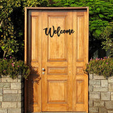Wood Cutout Welcome Sign Wooden Welcome Wall Decor Word Sign Wood Art Sign for Front Door Rustic Home Gallery Wall Decorations 15.7 x 6 Inches Jetec