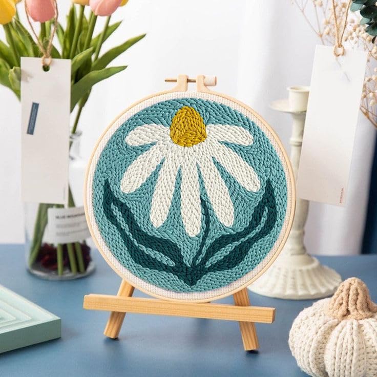 ZuoAnLF Punch Needle Kits for Adults Beginner, Punch Needle Tool with Punch Needle Fabric Hoops Yarns and Sewing Needles, Gifts & Home Wall Decor, 8inch ZuoAnLF