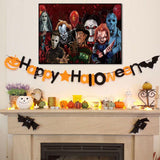 KYOQFVN Halloween Diamond Painting Kits for Adults,5D Full Round Diamond Halloween Clown Diamond Art Kit, Large Dots Diamond Painting for Beginners, DIY Beads for Home Wall Decor, 27.5" x 15" KYOQFVN