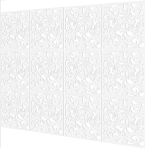 12+4PCS KEIBIKEIDI Hanging Room Divider Screens Made of Environmentally PVC, Simple and Modern White Hanging Panel Screen for Decoration Home, Livingroom,Bedroom, Kitchen, Dining Room,Hotel and Bar KEIBIKEIDI