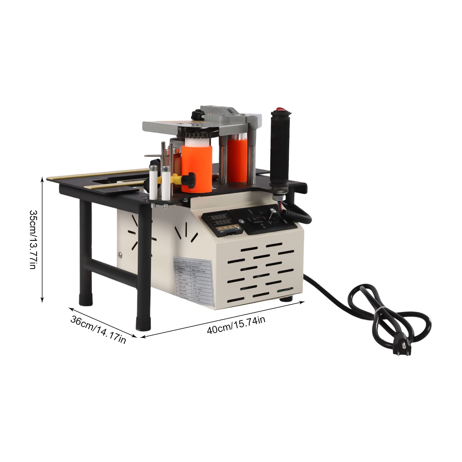 Florchest Woodworking Edge Bander Double Side Glue Woodworking Edge Banding Machine Wood/PVC Edgebander Machine Adjustable Temperature 765W 110V,120℃-180℃ Temperature Control - WoodArtSupply