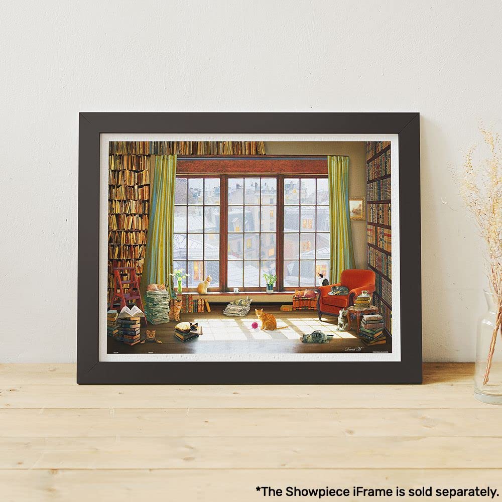 Pintoo Jigsaw Puzzles 1200 Piece for Adults - David Maclean - Window Cats Beautiful Plastic Puzzle for Home Decor Zero Dust Easy Storage [H2134] Pintoo