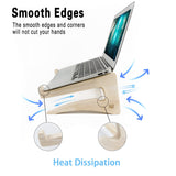 UI U & I Laptop Stand, Wooden Laptop Stand, Detachable Wooden Notebook Holder Mount Stand for Desk, 11-14inch Compatible with Apple MacBook Air Mac Pro, HP, DELL, Acer, Toshiba, Surface, Lenovo etc UI U & I