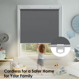 TOVALOR Cordless 100% Blackout Roller Shades for Windows,UV Protection Pull Down Shades,Room Darkening Door Blinds Thermal Insulated Fabric for Home Office and Bedroom(14" W x 72" H,Grey) TOVALOR