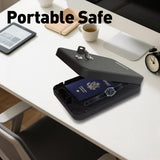 Pistol, portable travel firearm safe, pistol lockbox, car firearm safe with key lock, black Generic