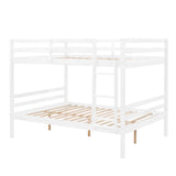 FLEXISPOT Full Over Full Solid Wood Bunk Bed with Ladder,Wooden Bunk Bed with High Guardrail and Ladder for Kids, Teens, Dorm Rooms, and Guest Rooms,No Box Spring Needed,White FLEXISPOT