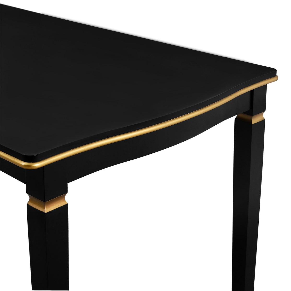 Merax 6 Piece Dining Table Set with Bench, 60" Wooden Rectangular Table with 4 High-Back Tufted Chairs & 1 Bench, Kitchen Dining Room Table Set for 6 People, Black Merax