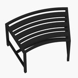 Timechee Metal Curved Fire Pit Bench Set of 4, Outdoor Fire Pit Seating, Steel Backless Outside Fire Pit Bench for Garden, Patio, Porch, Backyard, Plant Stand, Heavy Duty Plant Holder, Style 3, Black Timechee