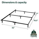 ZINUS Compack Metal 7 Inch Support Bed Frame for Box Spring and Mattress Set, Black, King Zinus