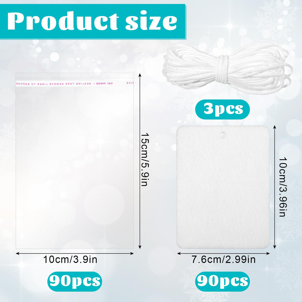 90Pcs Sublimation Ornament Blanks Bulk Sublimation Car Air Freshener Blanks DIY Scented Car Freshener Hanging Sheets with 90pcs Bag and String for Home Car Interior Decoration(White) DIVINA VITAE