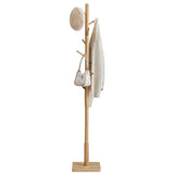 VASAGLE Solid Wood Coat Rack, Free Standing Hall Coat Tree with 8 Hooks, 3 Height Options, for Coats, Hats, Bags, Purses, for Entryway, Hallway, Rubberwood Hooks and Pole, Natural Beige URCR010N01 VASAGLE
