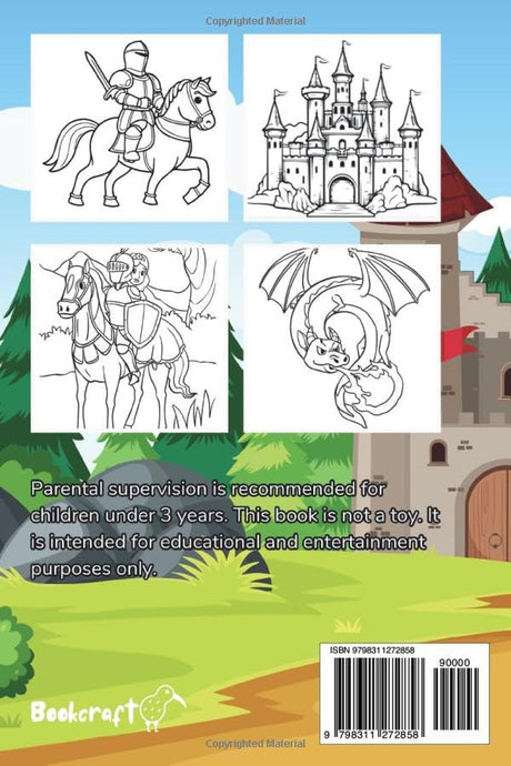 Knights & Castles Coloring Book: 40+ Epic Medieval Adventure Pages for Kids Ages 3-8 Majosta