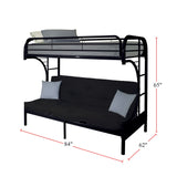 simple relax Metal Twin XL Over Queen Futon Bunk Bed in Black simple relax