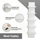 Bloddream 5 Tier Wall Shelves White, Vertical Column Shelf Floating Storage Home Decor Organizer Tall Tower Design Utility Shelving Bedroom Living Room, 30.7, 31