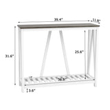 UYIHOME Farmhouse Entryway Console Table, 39.3inch Sofa Table Behind The Couch, Narrow Entryway Table for Hallway, Living Room, Foyer, Dark Oak UYIHOME