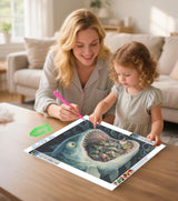 Giant Monster Fish 5D Diamond Painting Kit for Adults，Fantasy Deep Sea Shark Full Drill DIY Round Gem Art Diamond Art Kits Painting Crafts Ideal for Beginners and Home Wall Decor 12X16inch PUSHPIN PAINTING
