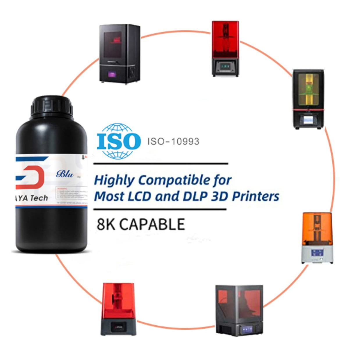 Siraya Tech Blu Nylon 3D Printer Resin Nylon-Like Strong and Precise High-Resolution 3D Printing Resin 405nm UV-Curing Rapid Resin for LCD DLP 3D Printer and 8K Capable (1kg, Nylon Black) Siraya Tech