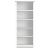 SIMPLIHOME Amherst Bookcase - 70 inch Tall 5-Shelf Solid Wood Bookshelf in White, Transitional Storage for Living Room, Study Room or Office with Adjustable Shelves and Tapered Legs SIMPLIHOME
