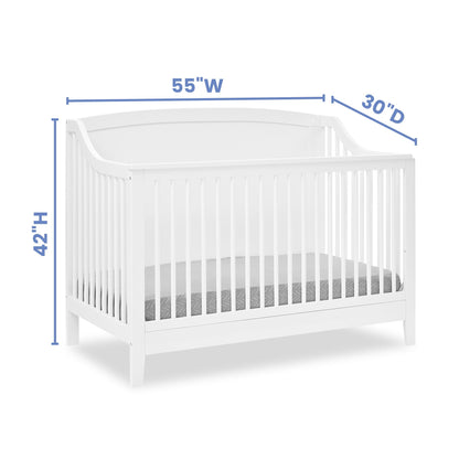 Delta Children Campbell 6-in-1 Convertible Crib - Greenguard Gold Certified, Bianca White - WoodArtSupply