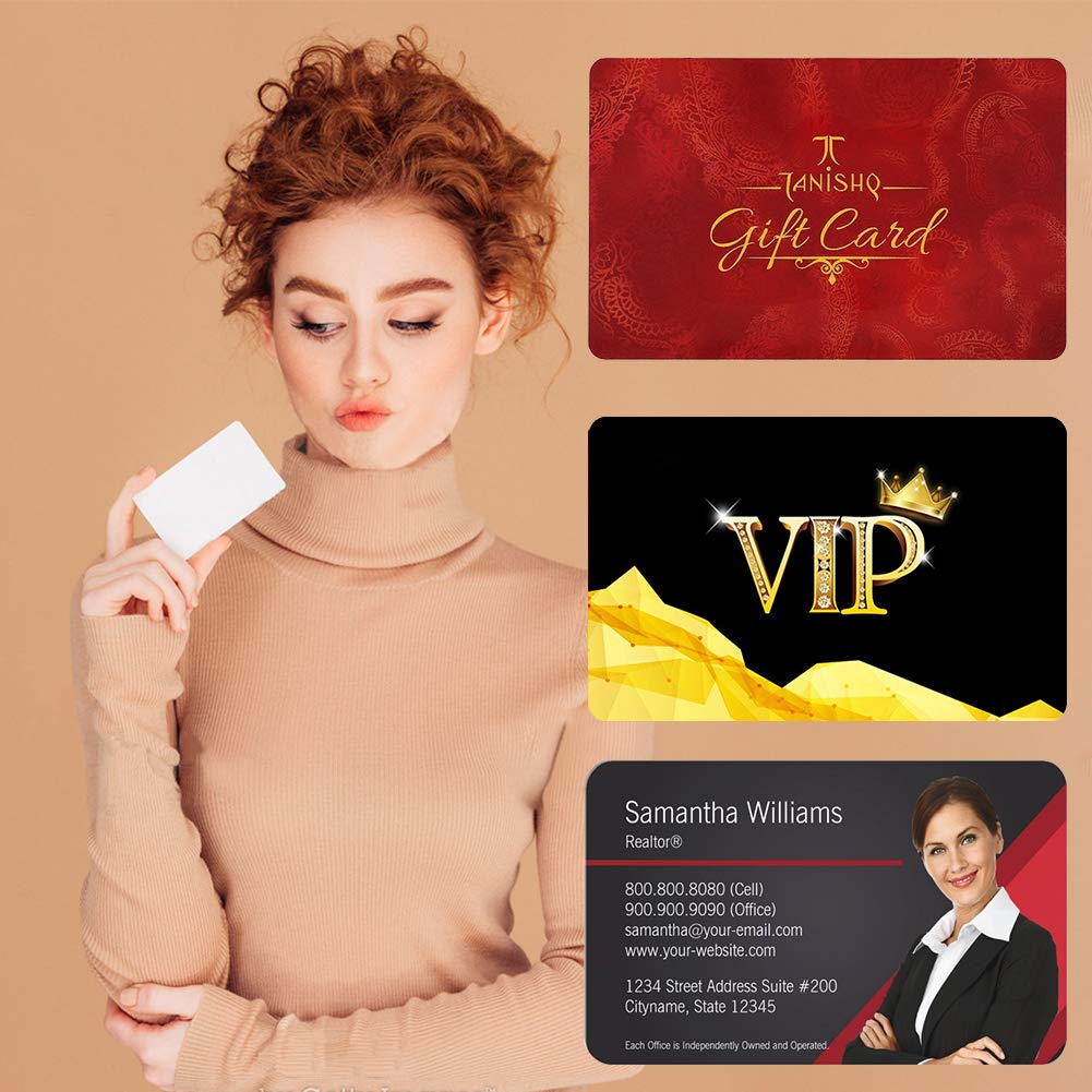 100PCS Sublimation Metal Business Cards 3.4 x 2.1 x 0.01 Inch Blank Sublimation Metal Name Card for Color UV Print (0.25mm) Jolbndcv