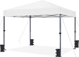 Yaheetech 10x10 1-Person Setup Pop Up Canopy Tent, Instant Portable Commercial Canopy Tent, Outdoor Gazebo with 1-Button Push, Wheeled Bag & 4 Sandbags for Home, Party & Outdoor Activities, White Yaheetech