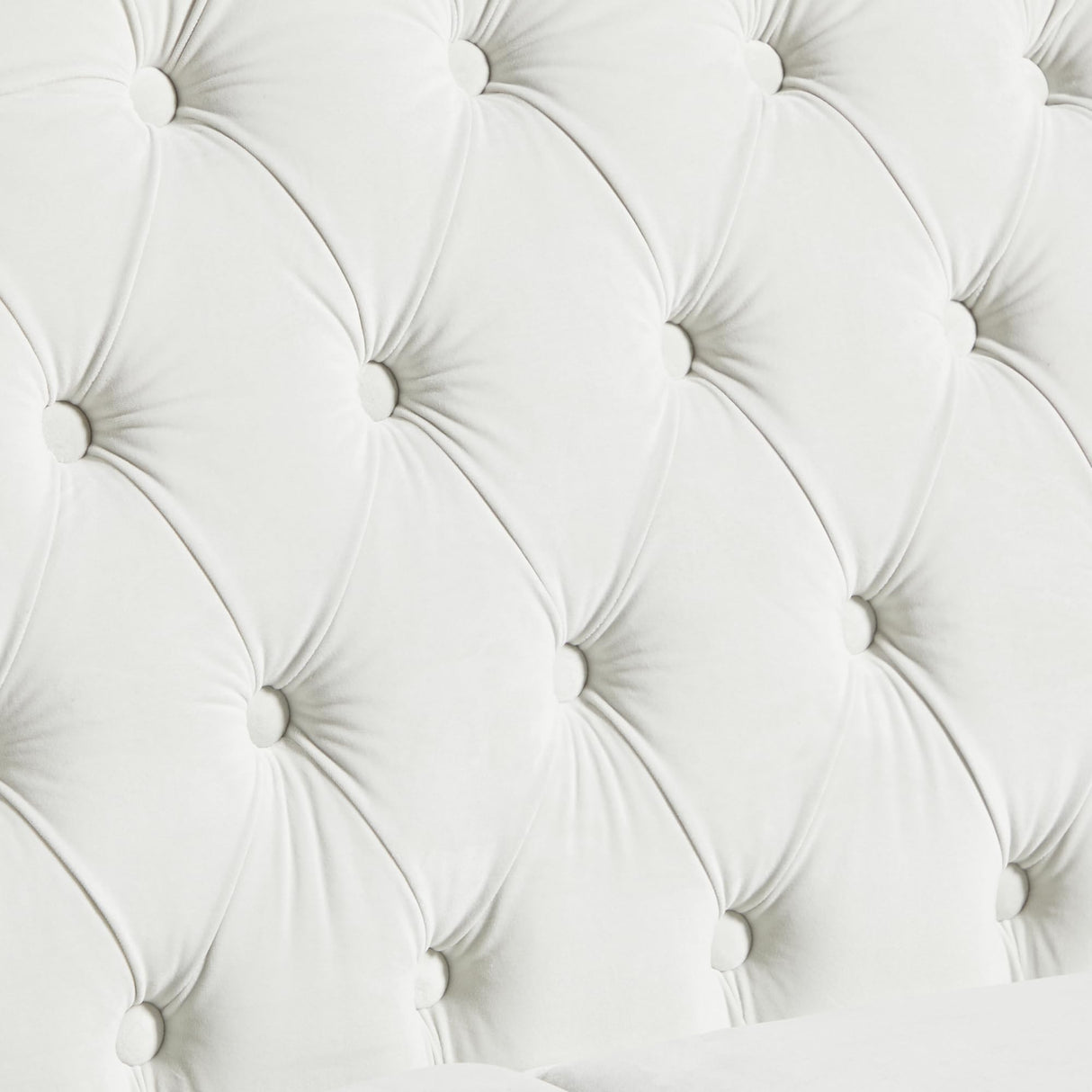 LEVNARY Chesterfield Loveseat Velvet, Upholstered Sofa with Button-Tufted Back, Mid-Century Modern Sofa with Solid Wood Legs, 2 Seater Couches for Living Room (White) LEVNARY