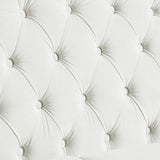 LEVNARY Chesterfield Loveseat Velvet, Upholstered Sofa with Button-Tufted Back, Mid-Century Modern Sofa with Solid Wood Legs, 2 Seater Couches for Living Room (White) LEVNARY