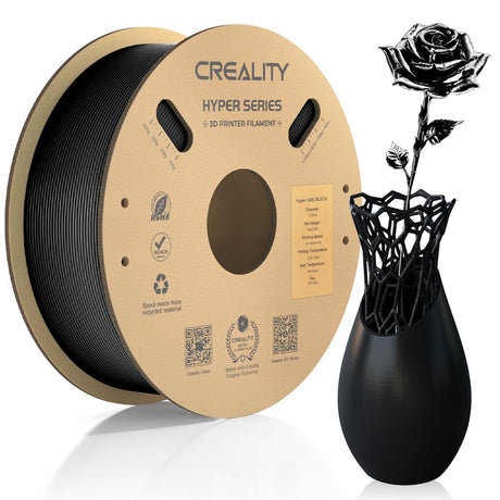 Official Creality Hyper ABS Filament 1.75mm, 3D Printer Filament for High Temperature Resistance, 1kg(2.2lb)/Spool, Dimensional Accuracy ± 0.05 mm, Fits for Most 3D Printers (Black) Creality