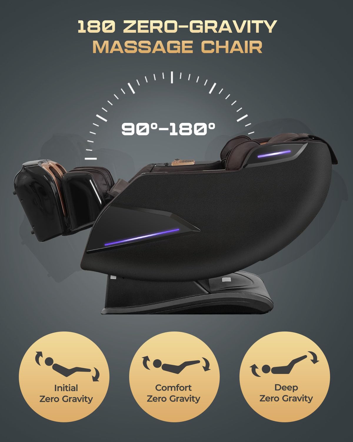 4D Massage Chairs Full Body,Zero Gravity SL-Track Shiatsu Massage Chair Recliner,Core Heating,20 Massage Techniques,Deep Yoga Stretch,Foot Rollers, Ai Voice,Touch Screen,Wireless Charging armali