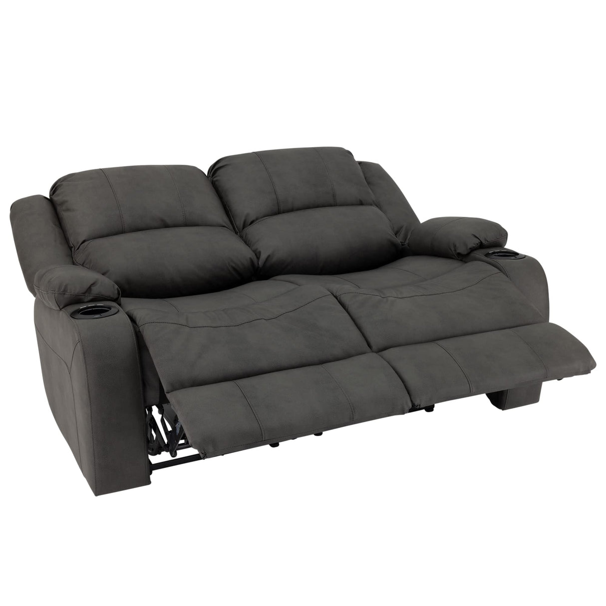 RecPro Charles 58" Powered Double RV Wall Hugger Recliner Sofa RV Loveseat with Upgraded 2023 Fabric (Gunmetal) RecPro