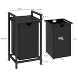 LAATOOREE Laundry Hamper, Two-Color Laundry Basket with Removable Laundry Bag and Top Shelf, Clothes Hamper for Samll Space,Laundry Room, Bedroom, Bathroom LAATOOREE