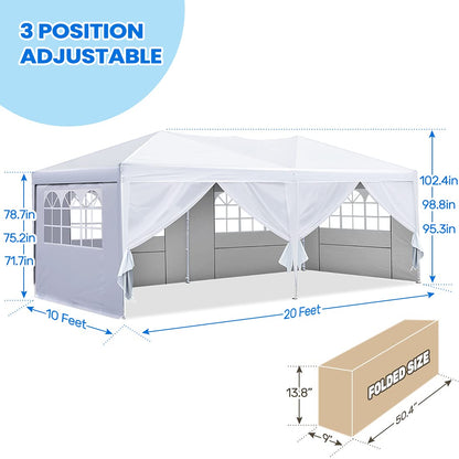 Quictent 10x20 ft Ez Pop up Canopy Tent Instant Shelter Party Tent Outdoor Event Gazebo Waterproof with 6 Sand Bags