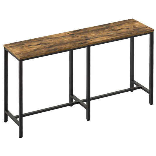 YATINEY 55" Long Bar Table, Counter Bar Height Table, High Top Table, Rectangular Hightop Table, Bar Pub Table, for Kitchen, Living Room, Dining Table, Entryway, Rustic Brown and Black BT04BR