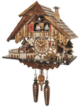 Engstler Quartz Cuckoo Clock Black Forest House with Music, Dancers and Moving Train EN 48710 QMT Engstler