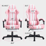 Ferghana Gaming Chairs with Footrest,Computer Game Chair,Massage Gaming Chairs,Christmas,Xmas Gift,PC Gaming Chairs for Adults Teens for Gaming Live Streaming Room(Pink,Racing Version) Ferghana