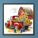 CXYQLC DIY 5D Diamond Painting Kits for Adults, Diamond Painting Full Drill Crystal Rhinestone Embroidery Craft Kits for Home Wall Decor Gifts 11.8x15.8inch(Farm Truck Flowers) CXYQLC