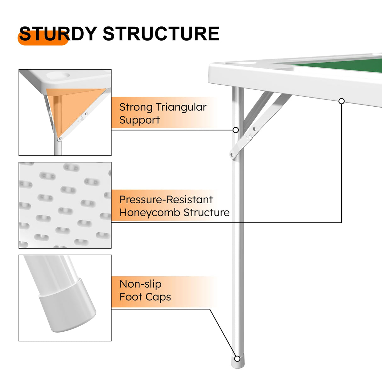 HXBOAUVS 35.4" Square Folding Card Table with Green Felt Surface - Multi-Game Mahjong Table, Domino and Poker Tables for 4 Players, Portable Design with Built-in Cup Holders for Home & Party Use HXBOAUVS