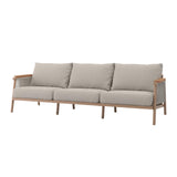 Acanva Modern All-Weather Aluminum Outdoor Patio Sofa with Thick Cushions, Olefin Fabric Sunroom Backyard Furniture, Couch Light Khaki Acanva