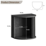 Floating Curved Nightstand Set of 2,Wooden Fluted Wall Mounted Small Bedside Table with Sliding Roller Shutter Door Storage,Suitable for Modern Small Space Bedroom(Floating nightstand-Black-06) Ktfhvgy