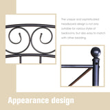 AUFANK Full Size Canopy Bed Frame Four-Poster Metal Platform Bed with Headboard and Footboard Sturdy Heavy Duty Steel Slat Support No Box Spring Needed Black AUFANK