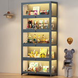 5-Tier Display Cabinet with Acrylic Doors, 67.5" Transparent Curio Display Case for Figures, Collectibles Toy Organizers Rack & Display Shelf, Kids Bookcase for Home, Office, Playroom, Living Room IHGSSKD