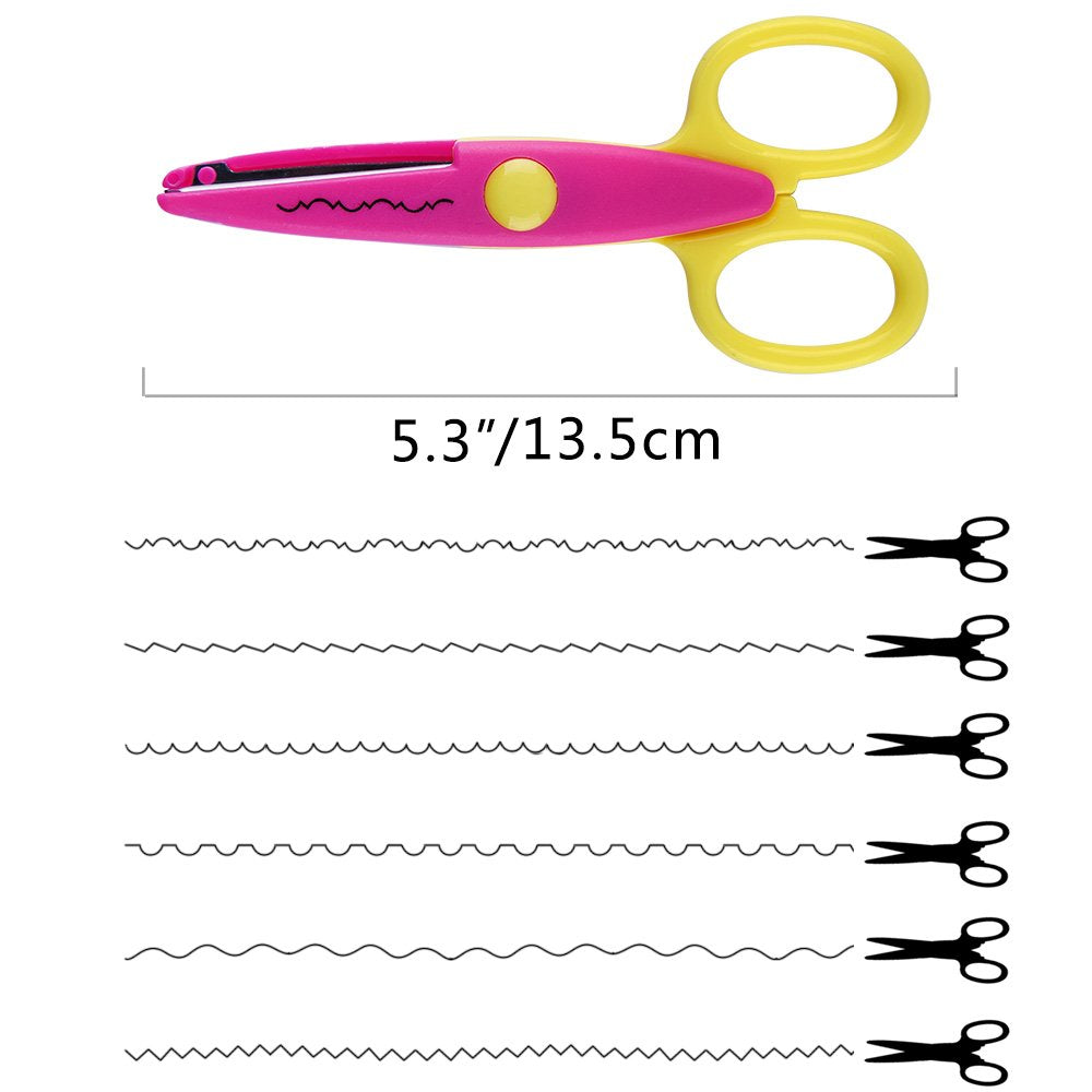 KUUQA 6 Pcs Kids Safety Scissors Art Craft Scissors Set for Kids and Students Paper Construction Supplies KUUQA