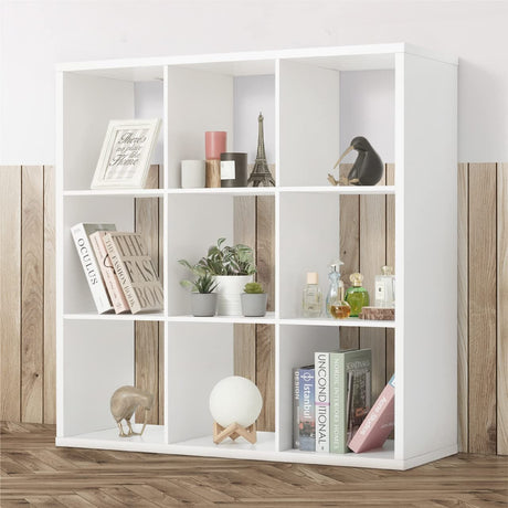 Fencer Wire 13-Inch Cube Storage Organizer Shelf, with Extra Thick Exterior Edge, Room Open Storage Shelf Divider, Bookcase, 6-Cube / 8-Cube / 9-Cube, Colors Available in Rustic Grey Oak and White Fencer Wire