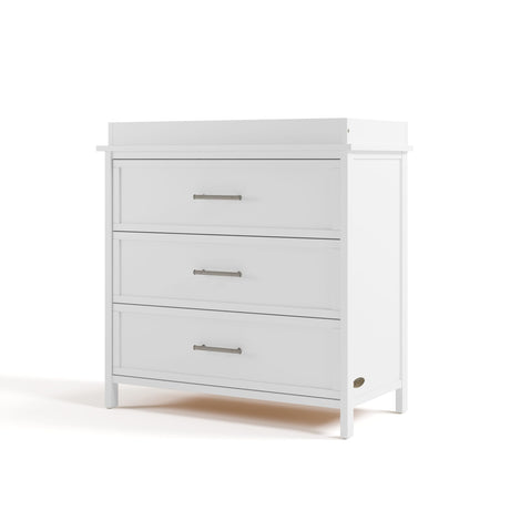 Graco Classic 3 Drawer Changing Table Dresser (White) - GREENGUARD Gold Certified Baby Dresser with Changing Table Top, Includes Interlocking Drawer System Graco
