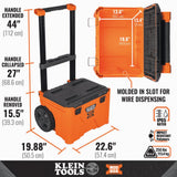 Klein Tools 54802MB MODbox Rolling Toolbox, Modular Tool Storage System with Side Mounting, 10-Inch Rubber Wheels, Removable Handle Klein Tools